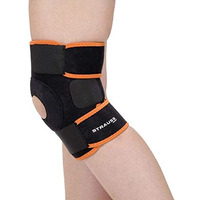 STRAUSS Adjustable Knee Support Patella | Compression Knee Brace for Men and Women, Breathable Material for Gym, Fitness, Basketball, Injury Recovery, Running, Sports| Single,(Black Orange)