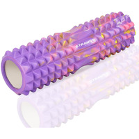 Strauss Grid Foam Roller | Eco-Friendly Spikes Foam Roller | Light Weight & Travel-Friendly Foam Roller for Relieve Muscle Tightness, Soreness & Inflammation,33 CM (Multicolor Purple)