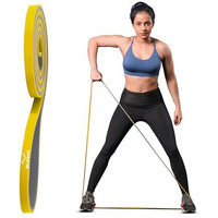 SLOVIC Dual Color Heavy Resistance Band (Yellow & Grey) for Workout Set Exercise & Stretching Pull Up Bands for Home Exercise Toning Loop Bands for Gym Men & Women Resistance Bands (with Door Anchor)