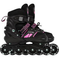 Lyrovo Kids Aluminium Inline Skates Shoes With Carry Bag (S, Pink)