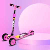Brigattes Kick Scooter for Kids, Road Runner Scooter for Kids of 3 to 14 Years,3-Wheel Skating Scooter for Boys & Girls, 4-Level Adjustable Height Rear Brake, Weight Capacity 50 kgs with Brakes(Pink)