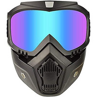 FABSPORTS protective goggles with detachable mask, Anti UV, Windproof, soft foam padded for comfort. Used for Motorcycle, Dirt Bike off road, ATV Ride, snowboarding, skiing, cycling etc