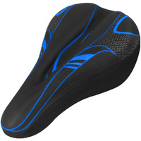 Alexvyan Soft Silicone Gel Saddle Seat & Cycling Cushion Pad Bicycle Cover -Black with Blue