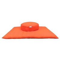 NutriBuck ZAFU & Zabuton Meditation Yoga Mat Cushion Combo Filled with Buckwheat Hulls (Round Zafu and Zabuton (Orange))