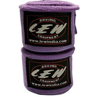 LEW Mexican Style Boxing 180  with Elastic Hand & Wrist Support Multicolor Handwraps (Purple)