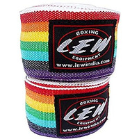 LEW Plastic Mexican Style Boxing with Elastic Hand and Wrist Support Multicolor Hand-Wraps (Rainbow, 180 Inch)