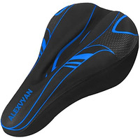 AlexVyan Advanced Gel Bicycle Saddle Seat Cushion Cover for Indoor Outdoor Cycling, Exercise Cycle - Soft and Washable, 100% Gel Material,(Black & Blue)