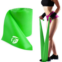 FirstFit Resistance Bands Exercise Elastic Bands Latex Bands for Pilates Yoga Phycial Therapy Rehab Home Gym Workout Fitness - (1.5 Meter Green)