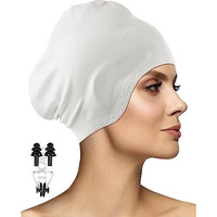 ZIXAD Latest Designed Long Hair Swim Cap,Waterproof Silicone Swimming Cap for Adult Woman and Men,Keeps Hair Clean with Ear Protector Fresh Long Lasting Silicone Made Waterproof Swimming Cap (Gray)