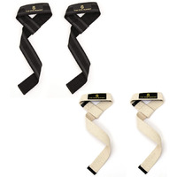 The Gym Bucket Lifting Straps, Deadlift strap, weight lifting straps, Gym straps for weight lifting, Strap with Foam Padding, Better Grip and Easy Lifting (Black + White Lifting Straps)