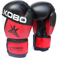Kobo 8 OZ BXG-02 P.U Leather Boxing Gloves Punching Bag Gel Sparring Training Gloves for Gymmuay Thai Style Punching Bag Mittsfight Gloves Men & Women8 Oz (RED)