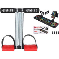 ODDISH; way to fitness Tummy Trimmer Double Spring finger fng Push Up Board Combo Pack for Men & Women - Abdominal Workout for Home & Gym Use (STANDERED-SPRING WITH BOARD, RED)