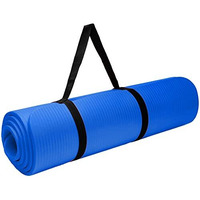 MAXWELL Yoga Mat for Women and Men Fitness(SIZE-4-mm) with Carrying Strap Extra Thick & Large Excercise Mat for Workout Yoga Fitness Anti Tear Anti Slip(Color-Blue) (Qnty-1 Pcs)