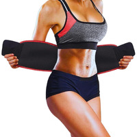 MALAN Weight Loss Hot Slimming Belt for Men, Women Belly Sweat Slim Belt Neoprene Fat Burning Sauna Waist Trainer Healthy Sweat, Weight Loss, Lower Back Posture Black (Free Size) (Red)