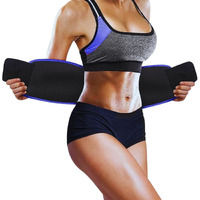 MALAN Weight Loss Hot Slimming Belt for Men, Women Belly Sweat Slim Belt Neoprene Fat Burning Sauna Waist Trainer Healthy Sweat, Weight Loss, Lower Back Posture Black (Free Size) (Blue)