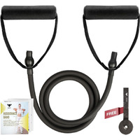 GOAT Resistance Tube Bands, Multipurpose Resistance Tube with Foam Handles, Door Anchor for Exercise, Suitable in Home & Gym Workout for Men & Women (Black 50 LBS + Door Anchor)