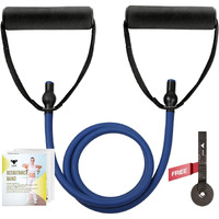 GOAT Resistance Tube Bands, Multipurpose Resistance Tube with Foam Handles, Door Anchor for Exercise, Suitable in Home & Gym Workout for Men & Women (Blue 40 LBS + Door Anchor)