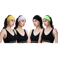 PAROPKAR Sports Headbands for Men and Women (4 Pack) - Lightweight Sweat Band Moisture Wicking Workout Sweatbands for Running Cross Training Cricket Gym Yoga and Bike - Unisex Hairband