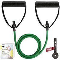 GOAT Resistance Tube Bands, Multipurpose Resistance Tube with Foam Handles, Door Anchor for Exercise, Suitable in Home & Gym Workout for Men & Women (Green 20 LBS + Door Anchor)