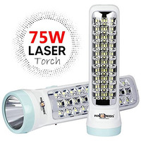 Pick Ur Needs Dual Mode Power Full Led Rechargeable Long Range Search Torch With Side 30 Led Torch Emergency Light (Color-As Per Availability, Plastic), 10000 Lumen