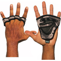 19.ten Leather Tarsus Palm Protector Fitness Grip Pads for Gym Exercise Fitness Workout Weight Lifting Training Gloves for Men Women (Small, Grey Camo)