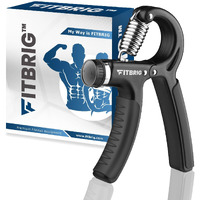 FITBRIG Professional Adjustable Hand Grip Strengthener Home Gym Workout Exercise Equipment Perfect for Finger & Forearm Hand Exercises & Strength Building for Men & Women (Black)