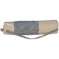 alemah Cotton Yoga Workout Mat Holder Cover Carry Bag only, with Draw String and Shoulder Strap, 28  Length x 6  Dia, Beige (Pack of 4 Pieces).