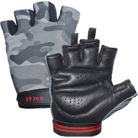 19ten Vanguard from Sree Gloves for Men and Women Palm Protection Washable Leather Weightlifting Gym Fitness Workout Exercise Body Building Pull Ups Accessory (Medium, Wall Grey)