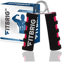 FITBRIG Power Hand Grip Strengthener with Foam Handle, Hand Gripper Finger Exerciser for Gym Workout Hand Exercise Equipment Forearm Exercise, Finger Exercise Power Gripper (Red)