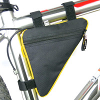 Kraptick Triangle Bike Bag - Bike Frame Bag for Bicycle Tools - Bike Pouch for Cycle Accessories, Bicycle Frame Front Triangle Bag Bike, Cycle Triangle Bag (Yellow)