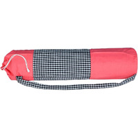 alemah Cotton Yoga Workout Mat Holder Cover Carry Bag only, with Draw String and Shoulder Strap, 28  Length x 6  Dia, Pink Multi (Pack of 1 Piece).