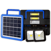Pick Ur Needs Solar Rechargeable Emergency Lighting System with Radio & BT Music Function (Modern Blue)