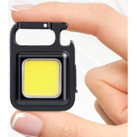 Mayameldi USB Rechargeable Keychain Led Light with Bottle Opener, Magnetic Base and Folding Bracket Mini Cob 1000 lumens Emergency Light Water Resistant Keychain Portable Pocket Light 4 Light Modes