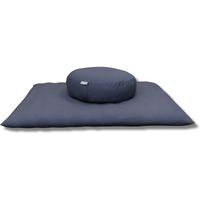 NutriBuck ZAFU & Zabuton Meditation Yoga Mat Cushion Combo Filled with Buckwheat Hulls (Round Zafu and Zabuton (Grey))