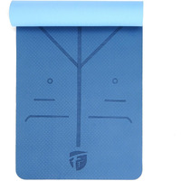Olivio 6 MM TPE Yoga Mat, Exercise Mat with Alignment System for Hot Yoga, Pilates & Stretching, Home Gym Workout Mat with Carrying Strap & Bag - 72 x24 x 6mm - Sky Blue
