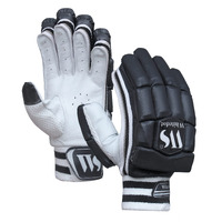 Whitedot Capital PU Cricket Batting Gloves (Black Boys Small Right Hand)