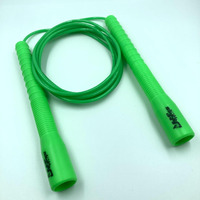 JUMP ROPES WORLD, LONG HANDLE 4MM | FREESTYLE ADJUSTABLE PVC | SKIPPING ROPE FOR MENS | (9ft, Green)