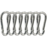 OLAHRAGA Small 304 Stainless Steel Carabiner Clip, Spring Snap Hook for Camping, Traveling Backpack Keychain or Outdoor (Pack of 7)