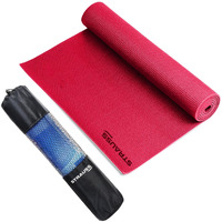 STRAUSS Yoga Mat with Carry Bag | Anti-Slip Exercise Mat for Women & Men | Home Gym Workout, Yoga, Pilates | Eco-friendly | Non-Slip Surface | Lightweight & Durable | 4mm (Pink)