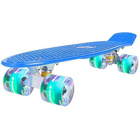 STRAUSS Cruiser PW Skateboard | Penny Skateboard | Casterboard | Hoverboard | Anti-Skid Board with ABEC-7 High Precision Bearings | Ideal for All above 8 Years | 22 X 6 Inch,(Blue)