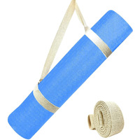 Strauss TPE Yoga Mat | Exercise Mat for Home Workout, Gym and Yoga Sessions | Anti Slip Gym Mat | Workout Mat for Men, Women and Kids | Yoga Mat with Carry Strap | Thickness: 6MM,(Sky Blue)
