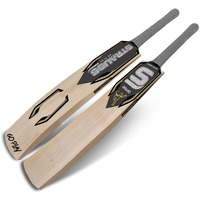 STRAUSS Grand Kashmir Willow Cricket Bat | Size: Short Handle (SH) | Suitable for Leather Tennis Ball | Age group 13+ yrs | for Youth Adults | Anti Scuff Sheet & Bat Cover | Grey | (1050-1200 Grams)