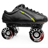 jaspo pro Hyper Quad Shoe Skates (9 UK(Foot Length 28 cms), Black)
