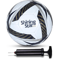 Nivia Combo Shining Star Football (Black & White, Size - 5) with Ball Pump