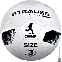STRAUSS Official Football Size 3 | Professional Match Ball for Indoor & Outdoor Games & Training for Kids & Adults | Granular Texture with High-Performance Grained Surface, (White)