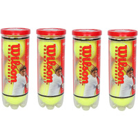 Wilson Championship Synthetic Tennis Balls, |4 Can|12 Balls(3 Balls Can) (Yellow)