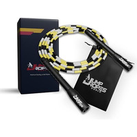 JUMP ROPES WORLD | Long Handle Beaded Skipping Rope | Jumping Rope | Athletics | (10-ft, Yellow)