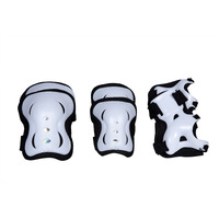 AIRAVAT Skating Guard, Cycling Protection Set, Protective Skating Guard Kit, Multi Sport Gear with 1 Pair Knee Support, Elbow Support, Palm Support (Small - 3 Year to 6 Year, White Black Color)