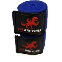 FitRaptors Cotton Boxing Hand Wrap with Thumb Loop for Men & Women Gym Accessories and Fitness Support Gloves Straps with Premium Velcro for Better Stability and Grip (3 Meters, Royal Blue)