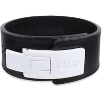 GRIFFIN GEARS Powerlifting Lever Gym White Buckle With Black Belt Power 13MM Extreme Heavy Duty Genuine Leather Belts-Squats Deadlifts Bodybuilding Weight Lifting IPF Strongman for Men(L-38 -46 )